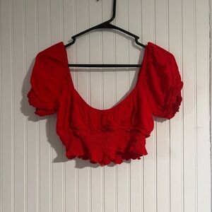 Le Lis Red Crop Top